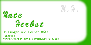 mate herbst business card