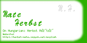 mate herbst business card